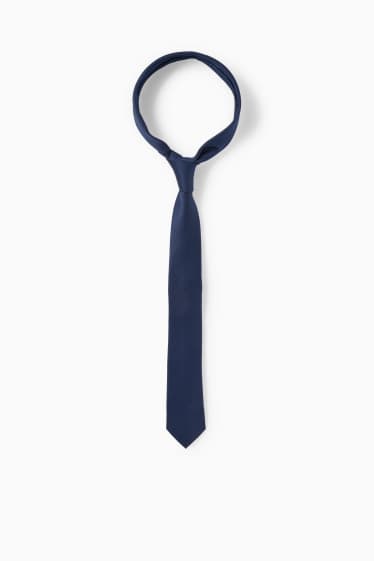 Enfants garçons - Cravate - finition côtelée - bleu foncé