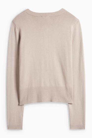 Damen - Strickjacke - beige