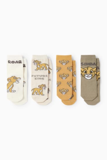 Unisex - Multipack 4er - Der König der Löwen - Baby-Socken mit Motiv - khaki