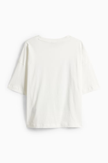 Dames - T-shirt - regular fit - glanseffect - wit