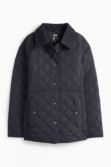 Dames - Jas met stiksels - donkerblauw