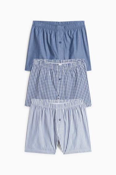 Kinderen: jongens - Boxershorts - donkerblauw / wit