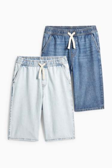 Copii - Băieți - Multipack 2 perechi - bermude de blugi - denim-albastru deschis