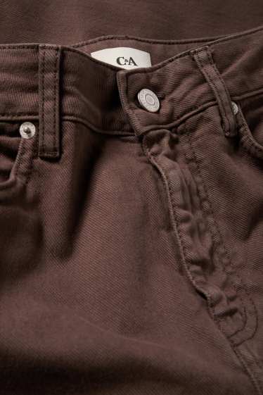 Women - Barrel jeans - high waist - dark brown