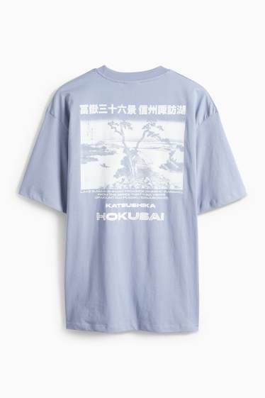 Uomo - T-shirt - relaxed fit - Katsushika Hokusai - blu