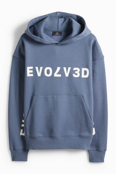 Hommes - Sweat à capuche Oversize - bleu