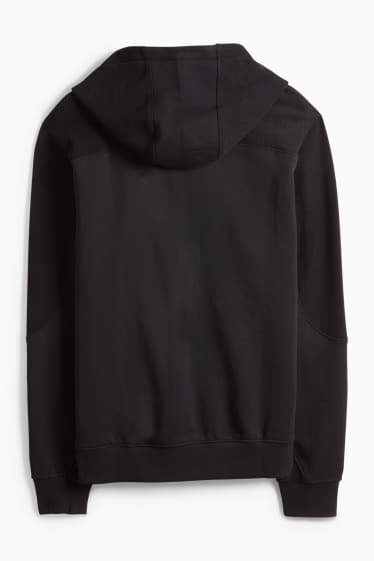 Bărbați - Hanorac cu fermoar și glugă - negru