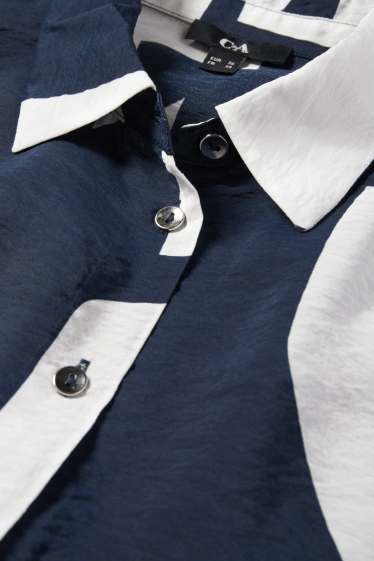 Dámské - Halenka - se vzorem - tmavomodrá/bílá