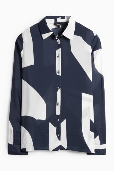 Dámské - Halenka - se vzorem - tmavomodrá/bílá