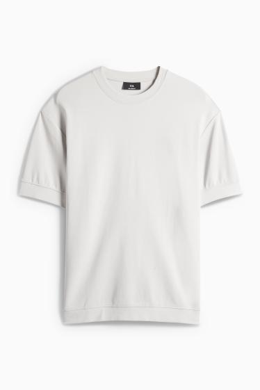 Pánské - Tričko - relaxed fit - světle šedá