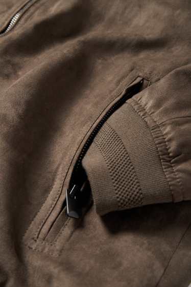 Herren - Blouson - Velourslederimitat - braun