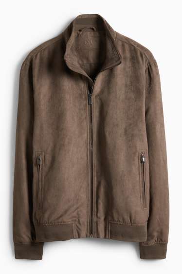 Herren - Blouson - Velourslederimitat - braun