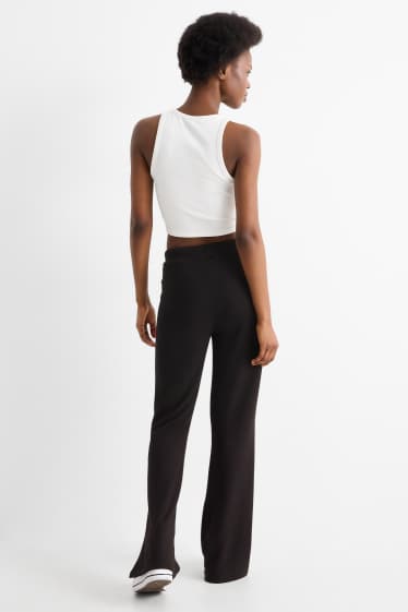 Damen - Strick-Jogginghose - schwarz