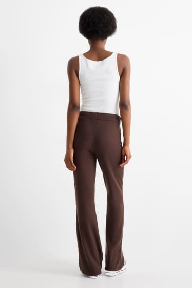 Damen - Strick-Jogginghose - dunkelbraun