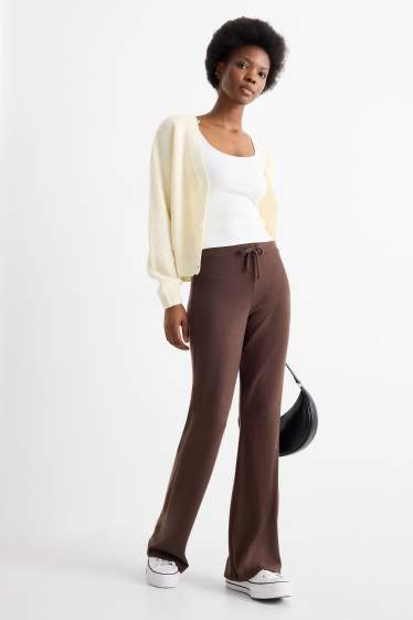 Damen - Strick-Jogginghose - dunkelbraun