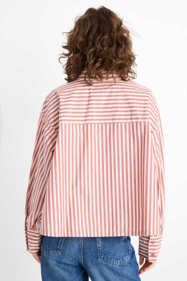 Femmes - Chemisier - à rayures - rose foncé