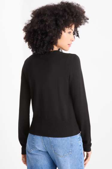 Dámské - Pletený kardigan - černá