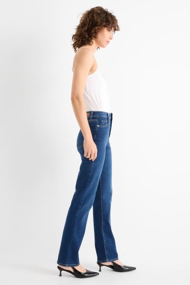 Dámské - Straight jeans - high waist - LYCRA® - džíny - tmavomodré