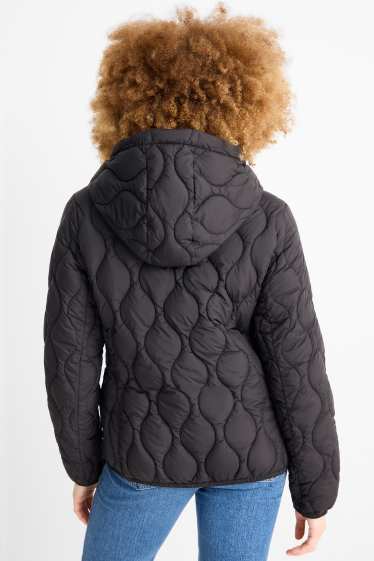 Mujer - Chaqueta acolchada con capucha - negro