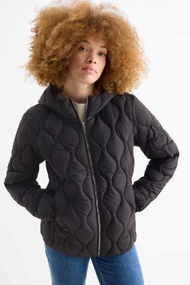 Mujer - Chaqueta acolchada con capucha - negro