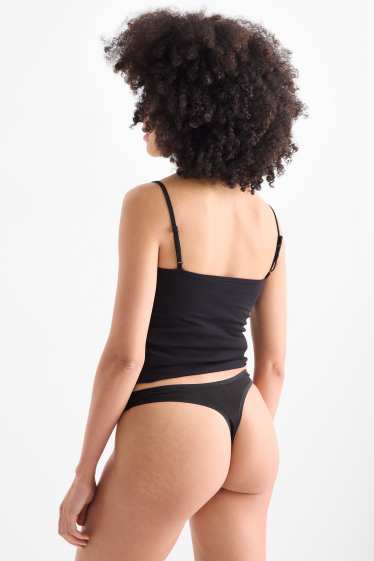 Femmes - Lot de 3 - strings - noir