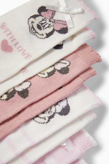 Baby Mädchen - Multipack 4er - Minnie Maus - Baby-Socken mit Motiv - weiß / rosa