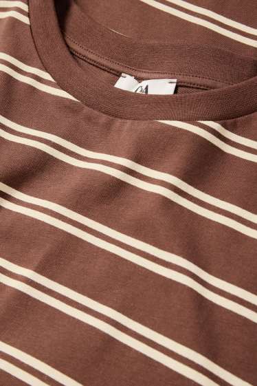 Damen - Langarmshirt - Oversized - gestreift - braun / beige