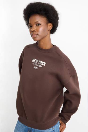 Mujer - Sudadera extragrande - marrón oscuro