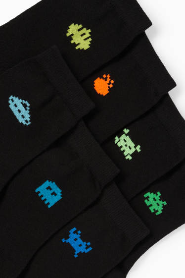 Kinder Jungen - Multipack 7er - Gaming - Socken mit Motiv - schwarz