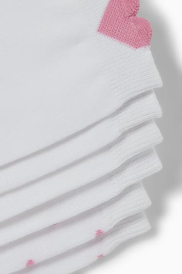 Damen - Multipack 3er - Socken mit Motiv - Herz - weiß