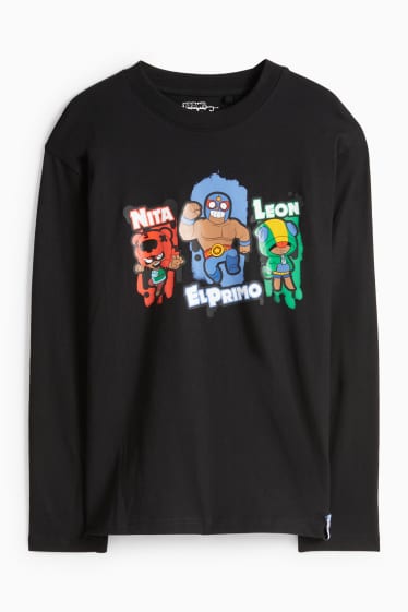 Kinder Jungen - Brawl Stars - Langarmshirt - schwarz