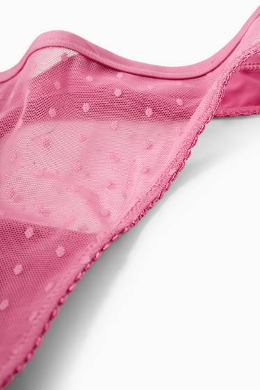 Damen - String - gepunktet - pink