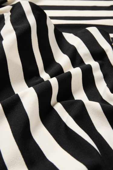 Damen - Rock - gestreift - schwarz / beige