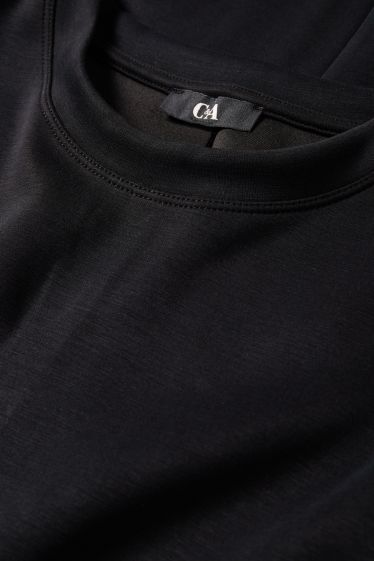 Women - T-shirt dress - straight fit - black