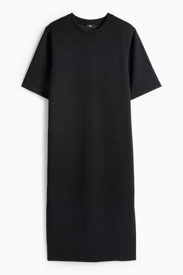 Women - T-shirt dress - straight fit - black