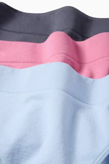 Women - Multipack of 3 - briefs - seamless - light blue