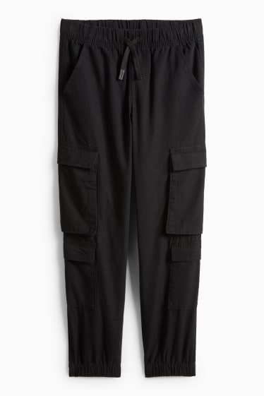 Enfants garçons - Pantalon cargo - texturé - noir