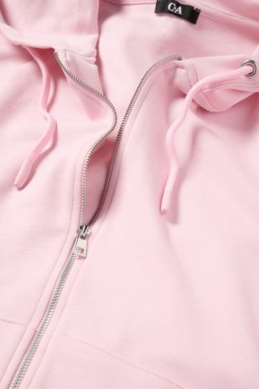 Damen - Sweatjacke mit Kapuze - rosa