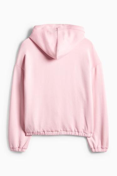 Damen - Sweatjacke mit Kapuze - rosa