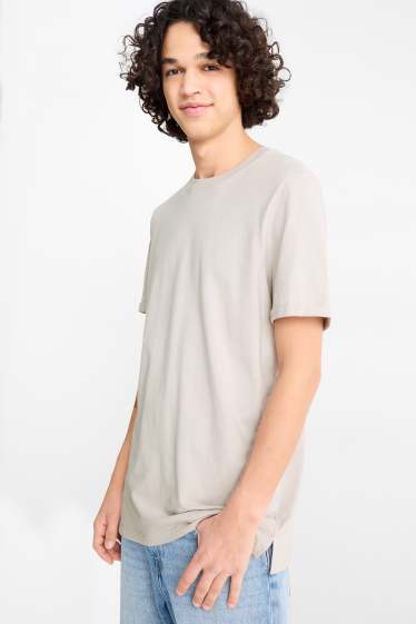 Men - T-shirt - regular fit - light gray