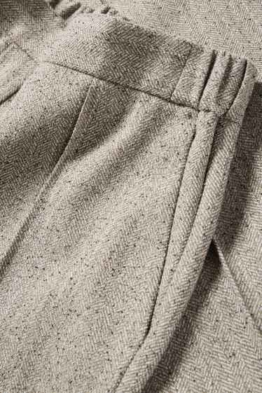 Dámské - Business kalhoty - mid waist - straight leg - se vzorem - taupe