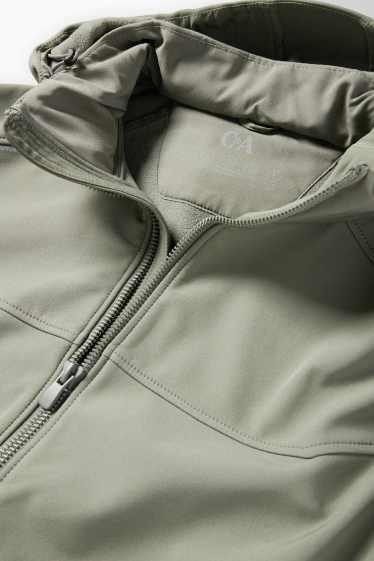 Herren - Softshelljacke mit Kapuze - wasserabweisend - grün