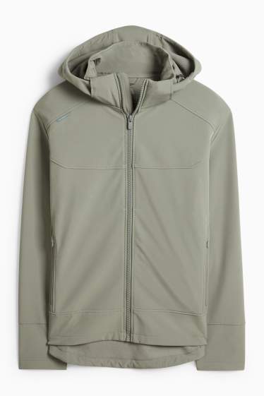 Herren - Softshelljacke mit Kapuze - wasserabweisend - grün