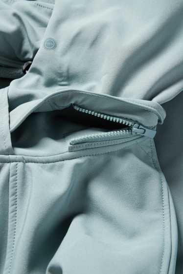 Bărbați - Geacă softshell cu glugă - rezistentă la apă - albastru deschis