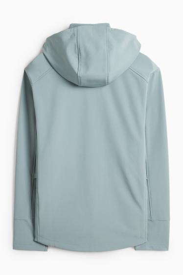 Bărbați - Geacă softshell cu glugă - rezistentă la apă - albastru deschis