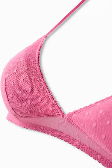 Damen - Bralette - wattiert - gepunktet - pink