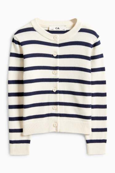 Bambine - Cardigan - a righe - blu scuro / bianco crema