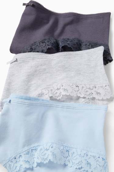 Damen - Multipack 3er - Slip - blau / grau