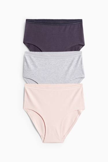 Women - Multipack of 3 - knickers - black / rose