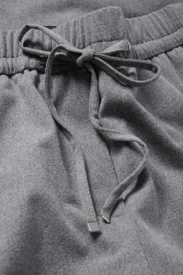 Damen - Stoffhose - Mid Waist - Wide Leg - grau